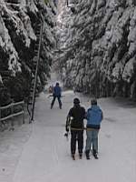 Schifahren auf dem Bergen Jedlová